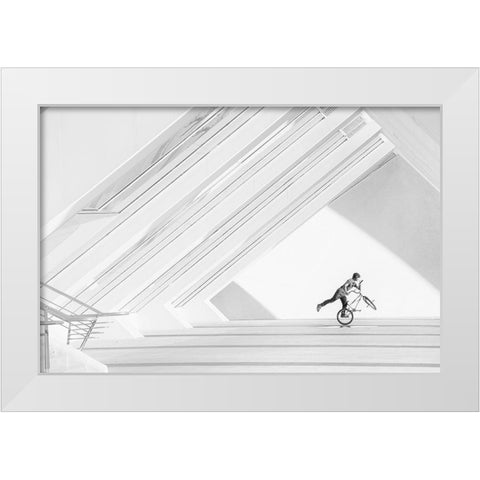 Bicycle Art White Modern Wood Framed Art Print by Haaksma, Piet