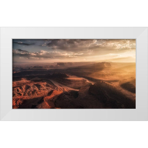 Light Blades White Modern Wood Framed Art Print by Colella, Rene