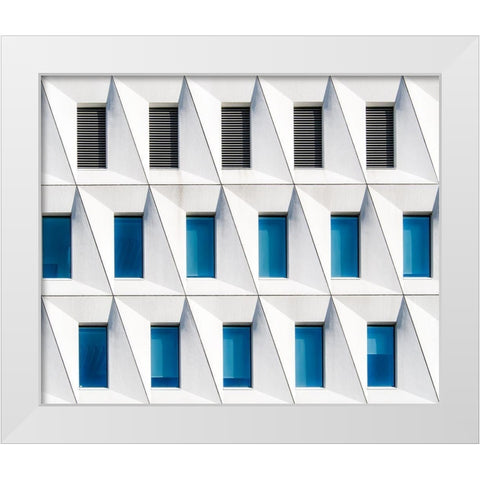 Backslashed White Modern Wood Framed Art Print by Vangindertael, Luc