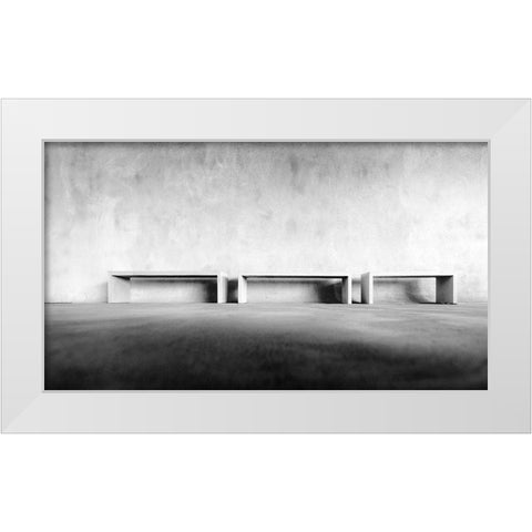 Welkenraedt Funeral Centre White Modern Wood Framed Art Print by Pixxelpark