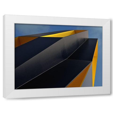 Column White Modern Wood Framed Art Print by Van Maastricht, Henk