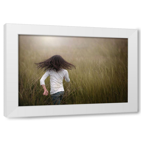 Noni White Modern Wood Framed Art Print by Yudhi Winarno, Teguh