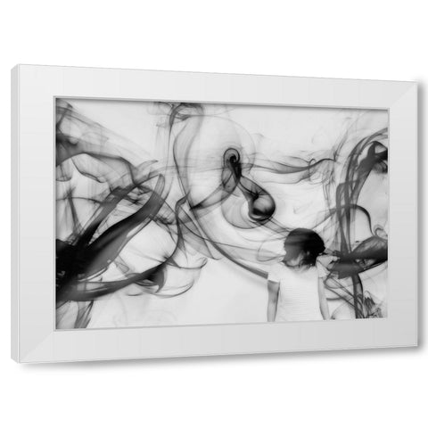 Scream White Modern Wood Framed Art Print by Ikeda, Keisuke