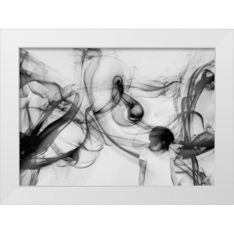 Scream White Modern Wood Framed Art Print by Ikeda, Keisuke