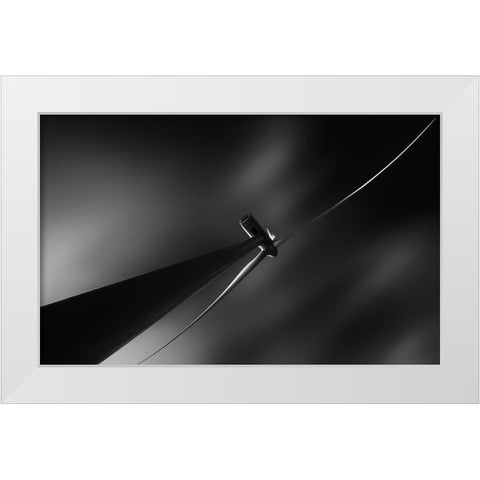 Running On The Wind. White Modern Wood Framed Art Print by Van Son, Greetje