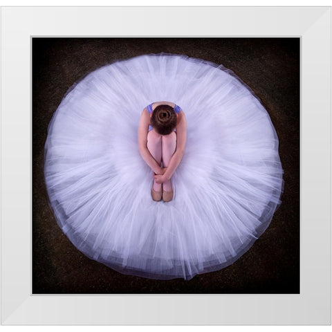 Young Ballerina White Modern Wood Framed Art Print by Pentony MA, Pauline