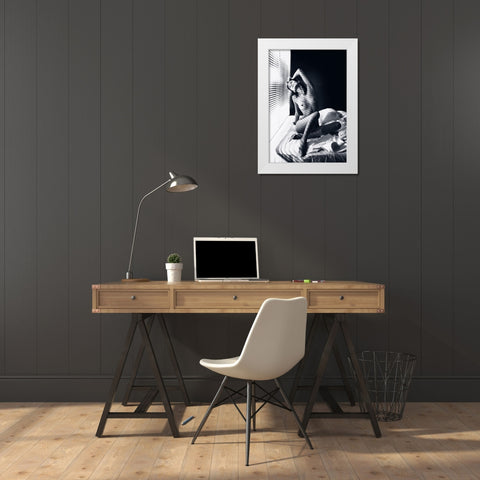 Katrin White Modern Wood Framed Art Print by Rise, Zachar
