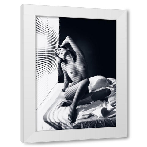 Katrin White Modern Wood Framed Art Print by Rise, Zachar
