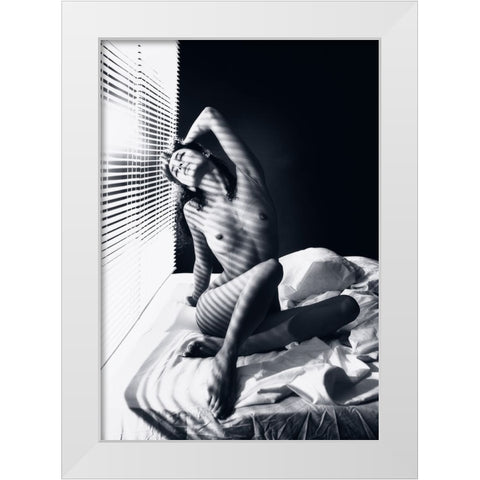 Katrin White Modern Wood Framed Art Print by Rise, Zachar
