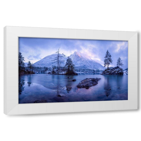 The Frozen Mountain White Modern Wood Framed Art Print by Gastager, Daniel