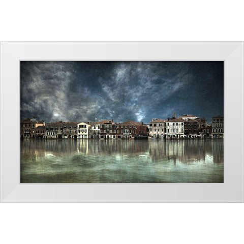 Reflections In Venice White Modern Wood Framed Art Print by Bautista., Nieves