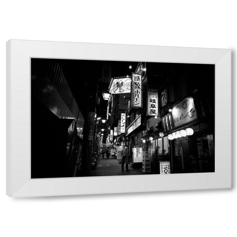 Street Of The World - Tokyo White Modern Wood Framed Art Print by Takeshi, Tsunoda