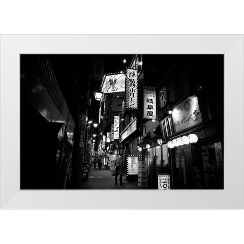 Street Of The World - Tokyo White Modern Wood Framed Art Print by Takeshi, Tsunoda