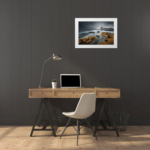 Stormy White Modern Wood Framed Art Print by Hoffmann, Raymond