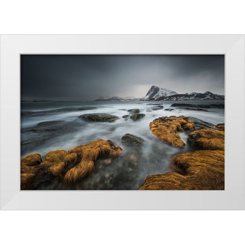 Stormy White Modern Wood Framed Art Print by Hoffmann, Raymond