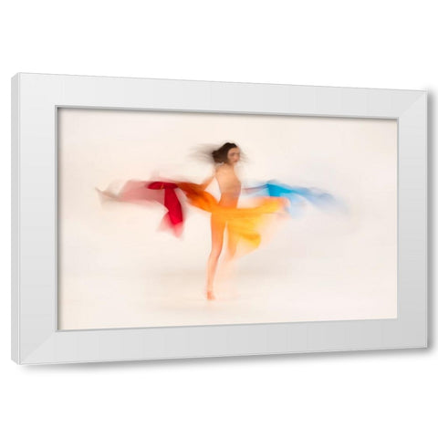 Colours White Modern Wood Framed Art Print by Gil Raga, Joan