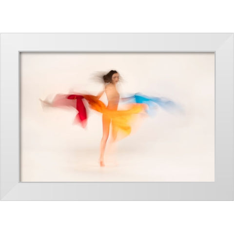 Colours White Modern Wood Framed Art Print by Gil Raga, Joan