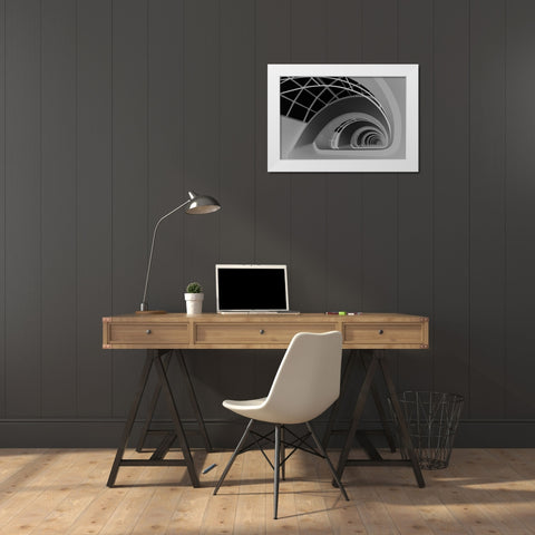Antwerp-Stairs White Modern Wood Framed Art Print by Niezen, Jan