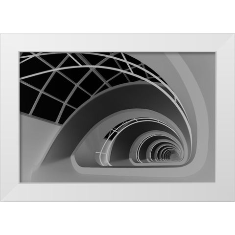 Antwerp-Stairs White Modern Wood Framed Art Print by Niezen, Jan