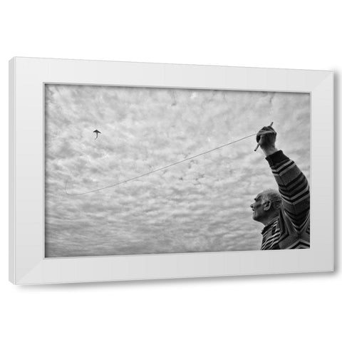 Freedom White Modern Wood Framed Art Print by Ihyabozkurt