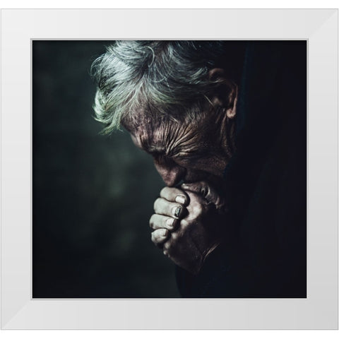 Untitled White Modern Wood Framed Art Print by Jovanovic, Koki