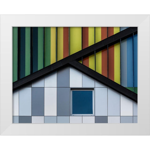 The Color Symphony White Modern Wood Framed Art Print by Van Den, Jef