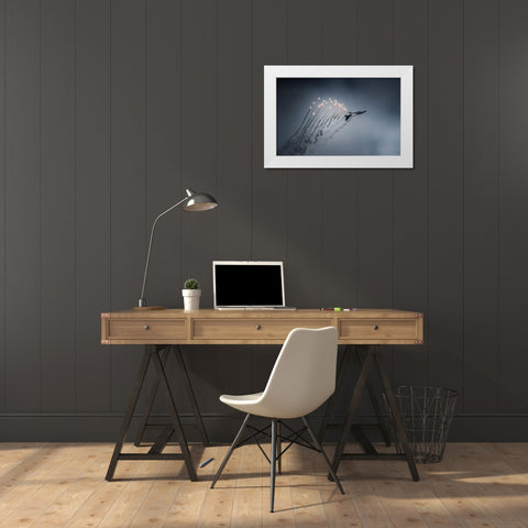 Firestarter White Modern Wood Framed Art Print by Leon