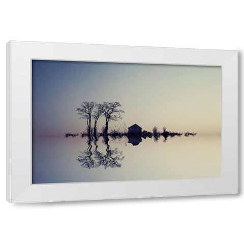 Qin The Horizonq White Modern Wood Framed Art Print by Azimaie, Asef