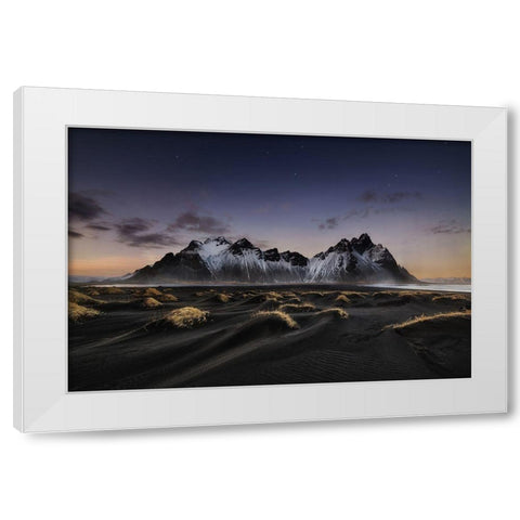 Stokksnes Vi White Modern Wood Framed Art Print by Pablo De, Juan