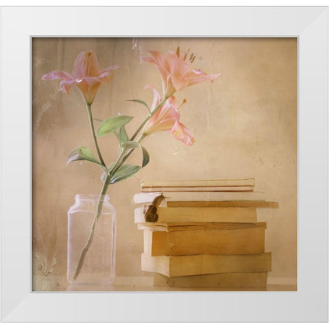 Slowly But Surely White Modern Wood Framed Art Print by Devos, Delphine