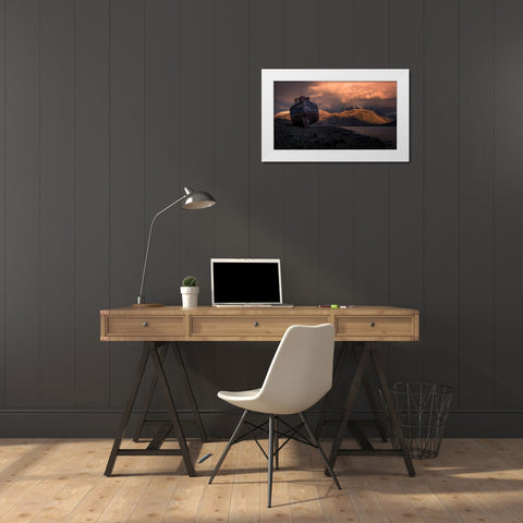 Wrecked! White Modern Wood Framed Art Print by Deakin, Karen