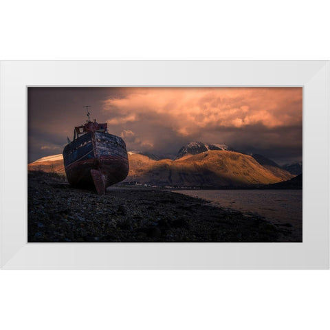 Wrecked! White Modern Wood Framed Art Print by Deakin, Karen