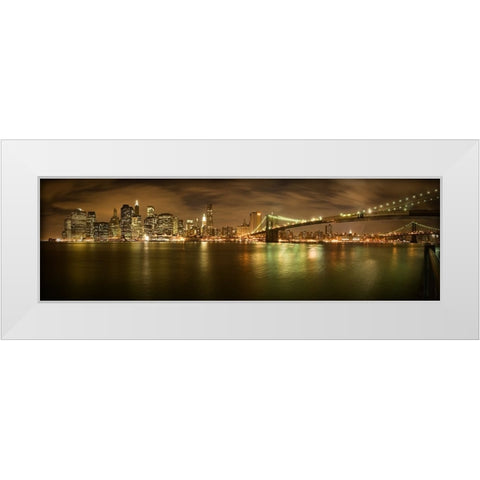 New York Skyline White Modern Wood Framed Art Print by Pandit, Shubhra