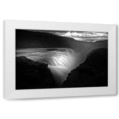 Gullfoss White Modern Wood Framed Art Print by Buchmann, Oliver