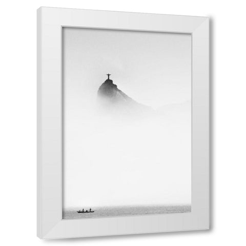 Cristo In The Mist White Modern Wood Framed Art Print by Cole, Trevor