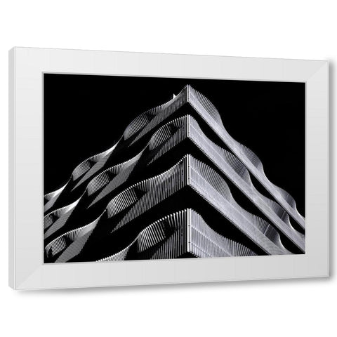 Wave White Modern Wood Framed Art Print by Van Zaane, Alida