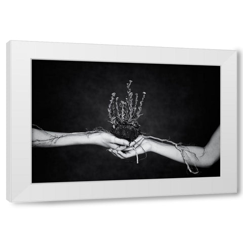 Connected White Modern Wood Framed Art Print by Delrue, Mirjam