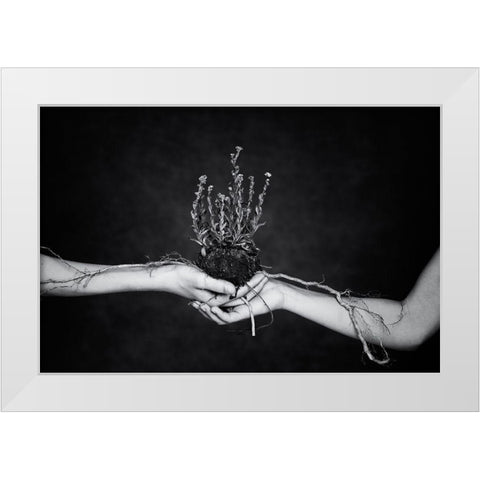 Connected White Modern Wood Framed Art Print by Delrue, Mirjam