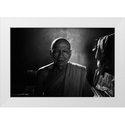 Practice Asceticism White Modern Wood Framed Art Print by Isobe, Shinji