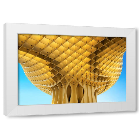 City Parasol White Modern Wood Framed Art Print by Wride, Linda