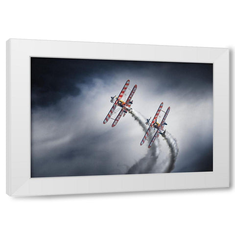 Wingwalkers White Modern Wood Framed Art Print by Leon
