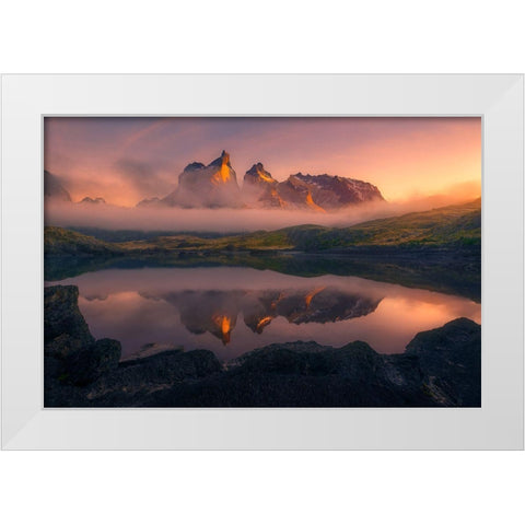 Eternity White Modern Wood Framed Art Print by Moore, Chris