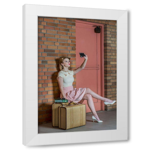 An Old Self Portrait White Modern Wood Framed Art Print by Woodforth, Kirsten