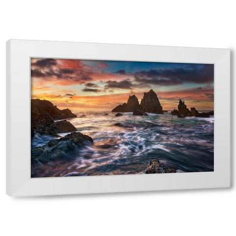 Dance With Light White Modern Wood Framed Art Print by Zhang, Yan