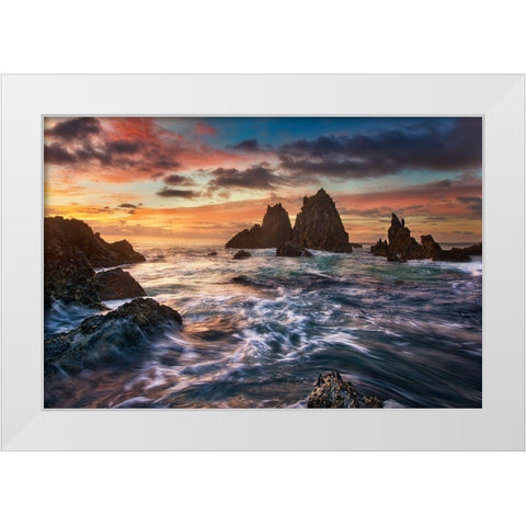 Dance With Light White Modern Wood Framed Art Print by Zhang, Yan