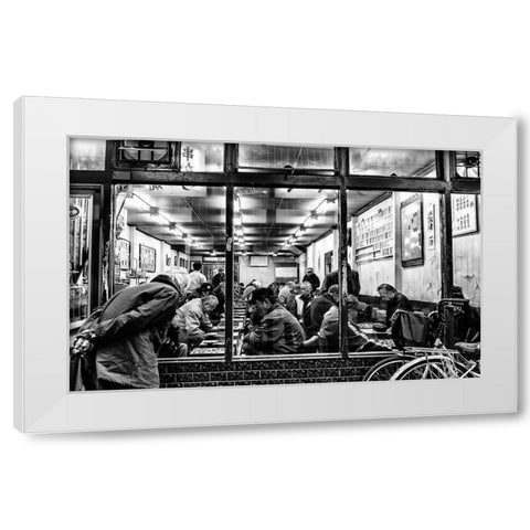 Fathers. White Modern Wood Framed Art Print by Nakata, Kumiko