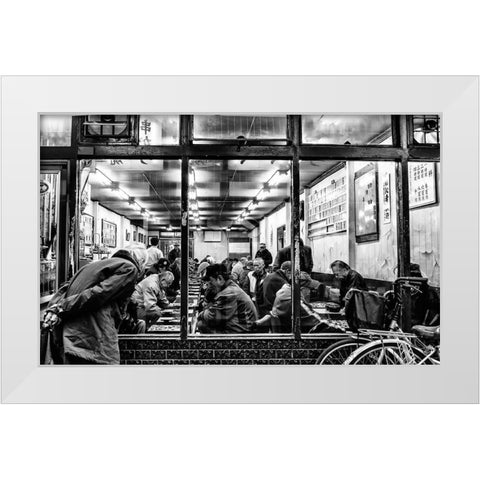 Fathers. White Modern Wood Framed Art Print by Nakata, Kumiko