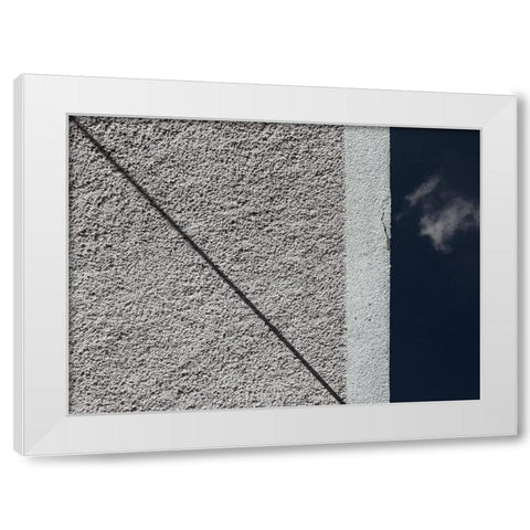 Theres A Shadow On The Wall White Modern Wood Framed Art Print by Van De, Jeroen
