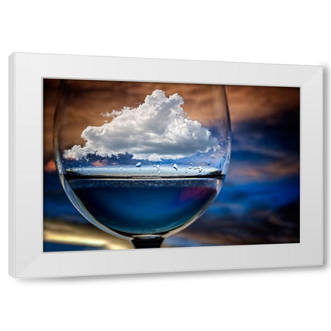 Cloud In A Glass White Modern Wood Framed Art Print by Peinado, Chechi