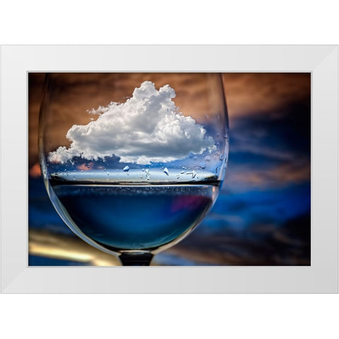 Cloud In A Glass White Modern Wood Framed Art Print by Peinado, Chechi
